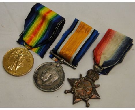3 First World War medals to 95698 W Dunning - R A.