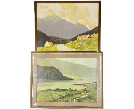 After Paul Henry and James H. Craig  "The Twelve Pins," coloured lithograph print, approx. 41cms x 54cms (16" x 20"), framed 