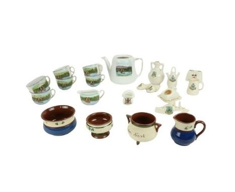 A collection of varied 'Goss' China (Irish) including: teapot, cup, butter dish, and other unusual collectable pieces, togeth