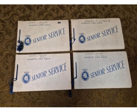 Senior Service cigarette card albums.  Sights of Britain Series 1, 2 and 3 and Sights of London, all complete sets.