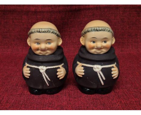 Pair of novelty Goebel Monk money boxes 12cm tall.