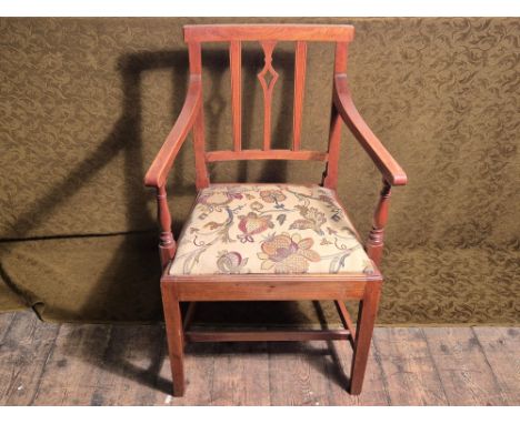 Georgian mahogany armchair with William Morris tapestry seat.