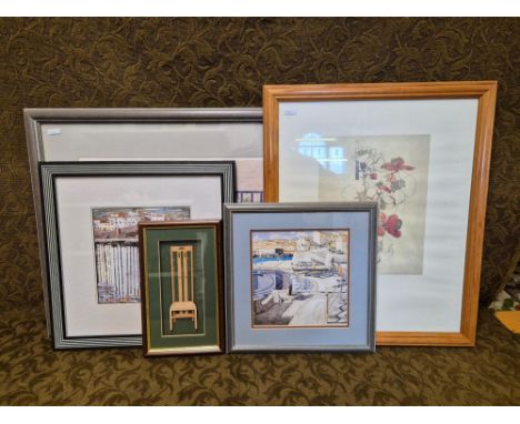 5 x Charles Rennie Mackintosh drawings, pictures & prints.  Japonica Chippingstone, Harbour Scene "Little Bay, Port Vendres a