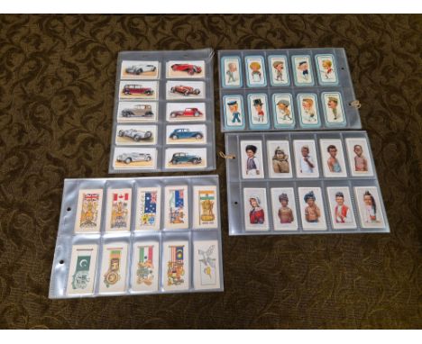 Vintage cigarette and tea cards. Players Motor Cars, Brooke Bond Flags and Emblems of the World, Ogdens Children of All Natio