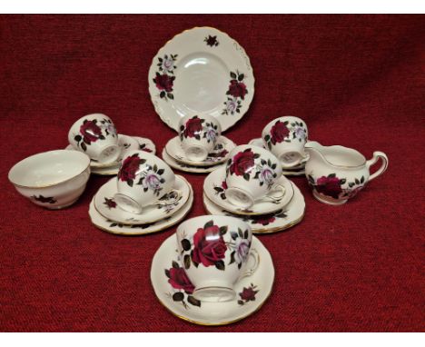 Colclough Pattern 7906 rose design teaset.