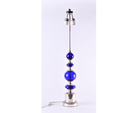 Space Age Tischlampe von Gaetano Sciolari für Sciolari, 1970erGlas, verchromter Standfuß mit Bleikern, Zustand gut - Dieser V