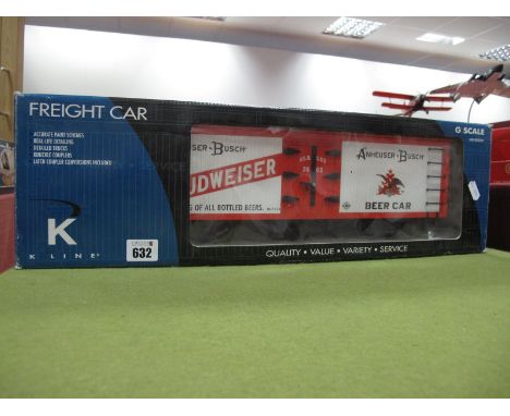 A "K Line" Gauge One Ref No K923-003 " Anheuser - Busch" Reefer Beer Car, boxed, good, box good.