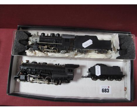 Two 'HO' Gauge U.S.A Outline Steam Locomotives and Tenders, Backmann 2-8-0 A.T and S.F black R/No 3781 (unboxed, good), and a