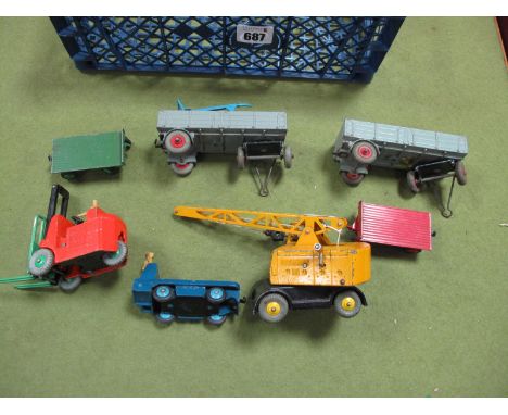 Eight "Dinky" Unboxed Items, Twenty Plus Items of Hornby Dublo 'OO' Gauge/4mm 2/3 Rail, Unboxed Rolling Stock, tank wagons, b