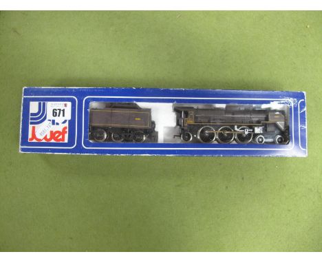 A Jouef 'HO' Gauge Boxed Ref No 8241 4-6-2 Steam Locomotive and Eight Wheel Double /Bogie Tender, Nord green livery R/No 3.12