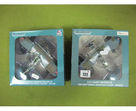 Two Boxed Model Aeroplanes, AV72 1:72 Scale Fairey Swordfish, unchecked for completeness, appear unused.