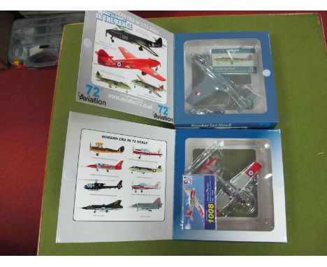 Two Boxed Diecast Model Aeroplanes, AV72 1:72 Scale Hawker Seahawk and DH Chipmunk, unchecked for completeness, appear unused