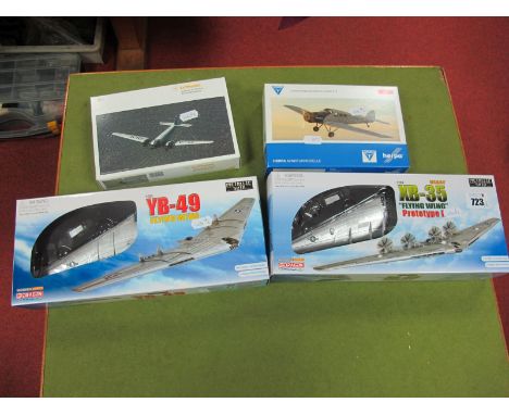 Four Boxed Model Aeroplanes, Dragon 1:200 Scale XB-35 and YB-49 Flying Wings, Herpa 1:160 Scale JU 52/3 and Herpa 1:87 Scale 