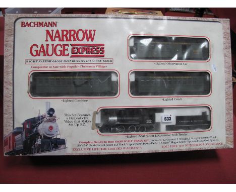 A Bachmann Ref No 25002 Narrow Gauge (On30) U.S.A Outline "Old Timer" 2-6-0 Steam Locomotive and Eight Wheel Tender, overall 