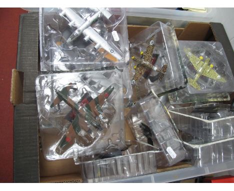 Twelve 1:72 Scale Plastic and Diecast Military Model Aeroplanes, U.S.A, Italy and Japan examples, bubble packed, fair to very