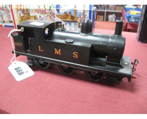 A 'O' Gauge/7mm Three Rail Tank Locomotive 0-6-0, L.M.S Black R/No. 8417, possibly a Leeds Model Co example, unboxed/good.