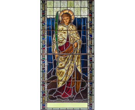 After Sir Edward Coley Burne-Jones (1833-1898) and John Henry Dearle (1895-1932) For Morris & Co.A Stained, Painted and Leade