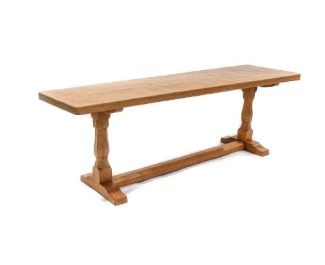 Eagleman: Albert J Jeffray (1937-2013) (Sessay): An Oak Refectory 4'6" Coffee Table, the rectangular top on two octagonal leg