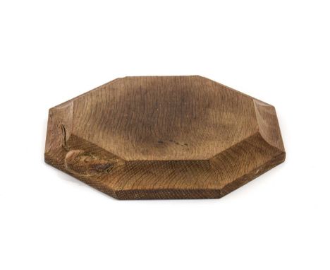 Workshop of Robert Mouseman Thompson (Kilburn): An English Oak Teapot Stand/Small Chopping Board, with carved mouse trademark