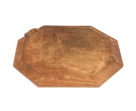 Workshop of Robert Mouseman Thompson (Kilburn): An English Oak Bread Board, of octagonal form, with carved mouse trademark, 3