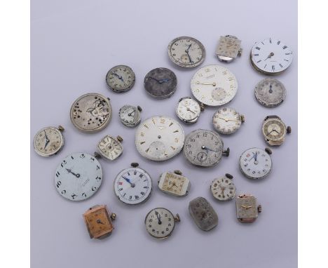 A small quantity of Watch Parts, dials and movements including a lady's Tudor, others including Longines, Buren, Griffon etc.