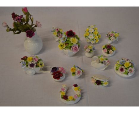 Various ceramic posies including Coalport