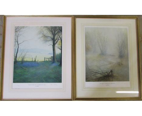 2 limited edition prints signed and numbered by Ron McGill - Towards the Hog's back from Monks Grove Copse & First light - a 