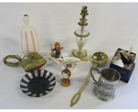 Selection of ceramics, brassware etc inc Royal Crown Derby & Hummel