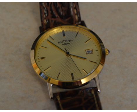 Gents Rotary wristwatch on a leather strap with original box