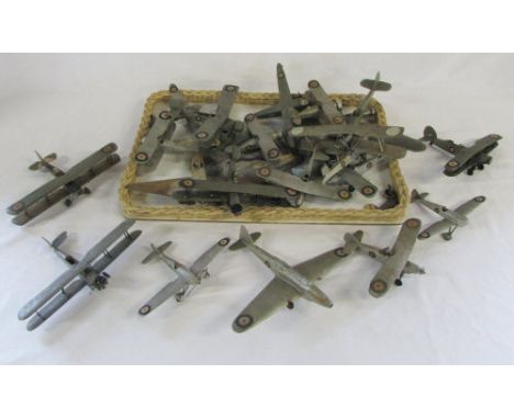 Tray of vintage wooden toy planes