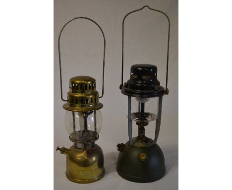 A rare Swedish Optimus 930 paraffin lantern fitted with Optimus glass globe and one other lantern 