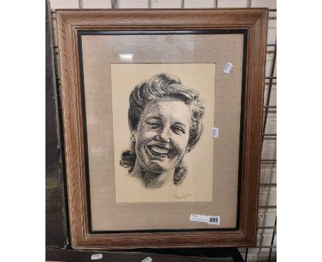 VINTAGE COLLECTION OF PRINTS &amp; ORIGINAL ARTWORKS IN FOLDER PLUS FRAMED CHARCOAL SKETCH BY RAYMON JOHN 1941
