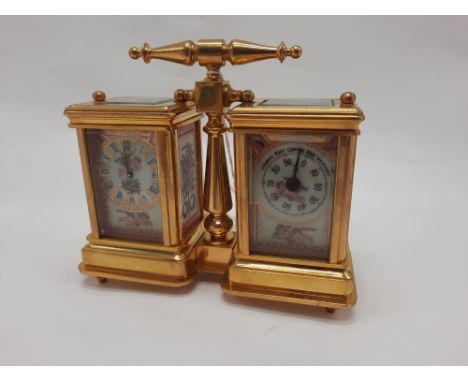 MINIATURE PINK PORCELAIN DOUBLE CARRIAGE CLOCK 10.5 GRAMS APPROX