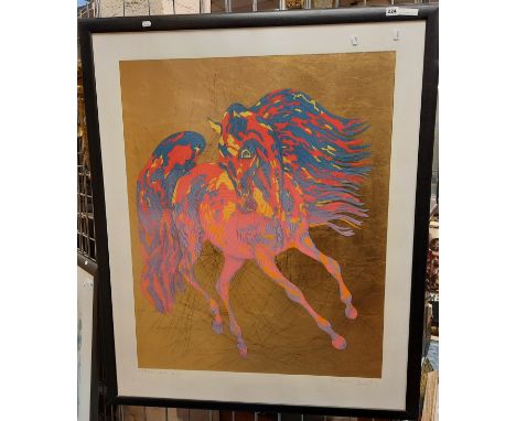 LARGE GUILLAUME AZOULA LITHOGRAPH - 113 X 91.5 CMS INNER FRAME