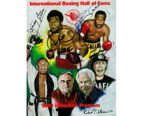 Boxing Multi Signed Ibhof 2003 Induction Programme Signatures Include George Foreman, Iran Barkley, Terry Norris, Jimmy Ellis