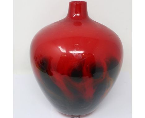 Royal Doulton Flambé veined vase, number 1616, no cracks or chips, surface marks throughout, H: 28 cm. P&amp;P Group 3 (£25+V