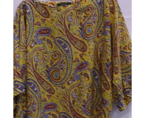 Ralph Lauren paisley patterned blouse, size UK M. P&amp;P Group 1 (£14+VAT for the first lot and £1+VAT for subsequent lots) 