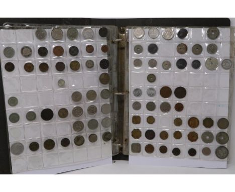 Folder containing a large collection of 19th century and later world coins. P&amp;P Group 2 (£18+VAT for the first lot and £3
