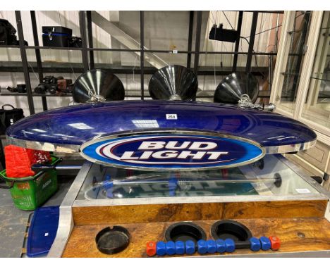 Large Bud Light electric pool table light, L: 130 cm. All electrical items in this lot have been PAT tested for safety and ha