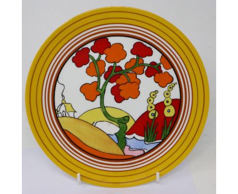 Limited Edition Wedgwood Clarice Cliff plate, Bridgewater, no cracks or chips, D: 20 cm. P&amp;P Group 1 (£14+VAT for the fir