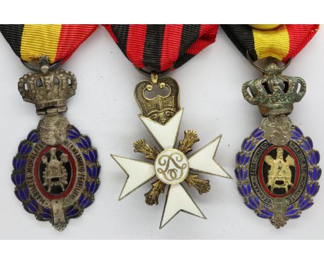 Three Belgian civil awards, each enamelled, one boxed. P&amp;P Group 1 (£14+VAT for the first lot and £1+VAT for subsequent l