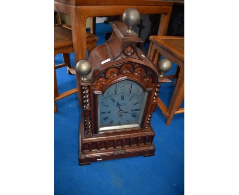A 19th Century mahogany cased bracket clock having silvered dial, named for James Gowland , London, case height approx.77cm
