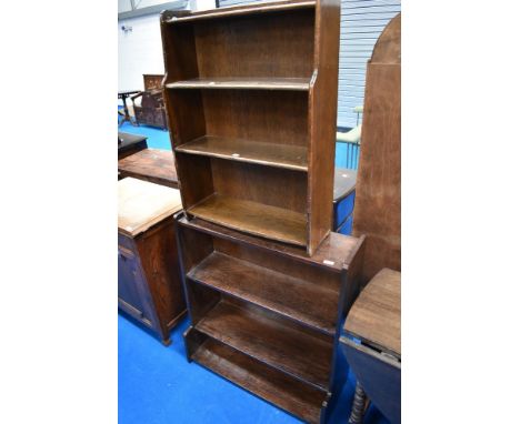 Two vintage mahogany low bookshelves