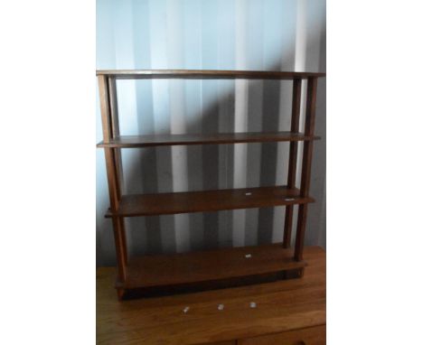 A vintage teak free standing three tier bookshelf, dimensions approx. W77 D20 H83cm