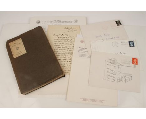 John Stanton Ward (1917 - 2007), three handwritten letters - the first dated 29th November 1988, a sketch to the reverse and 