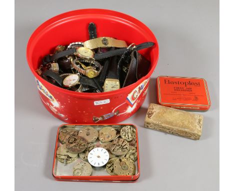 A collection of ladies and gents wristwatches to include Rotary examples and watch parts.