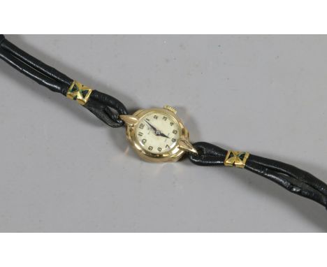 A ladies 9 carat gold cased manual Rolex Precision wristwatch.