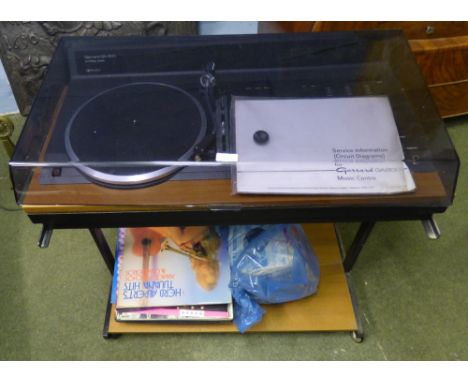 Garrard record player, plus a selection of 45s and 33s