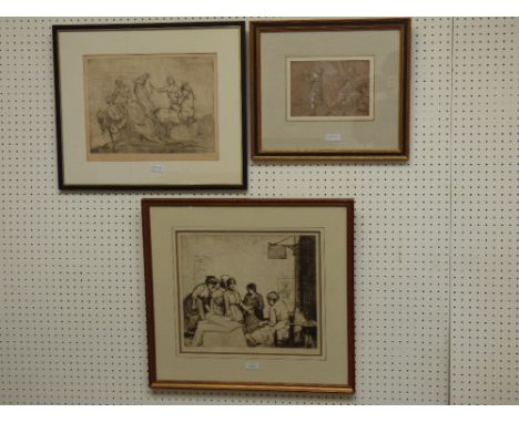 Quantity of pictures including :Francis Dodd, black & white print, signed 1916, "Portrait of Admiral Lord Fisher"; Franz Rain
