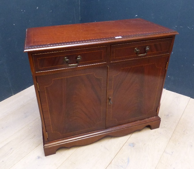 Georgian style reproduction mahogany cupboard 80H x 90W cm